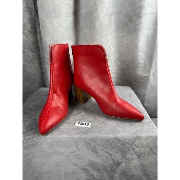 Journee Collection Womens Kayden Red Booties Shoes 8 Medium (B,M) BHFO 1341 - Picture 1 of 7